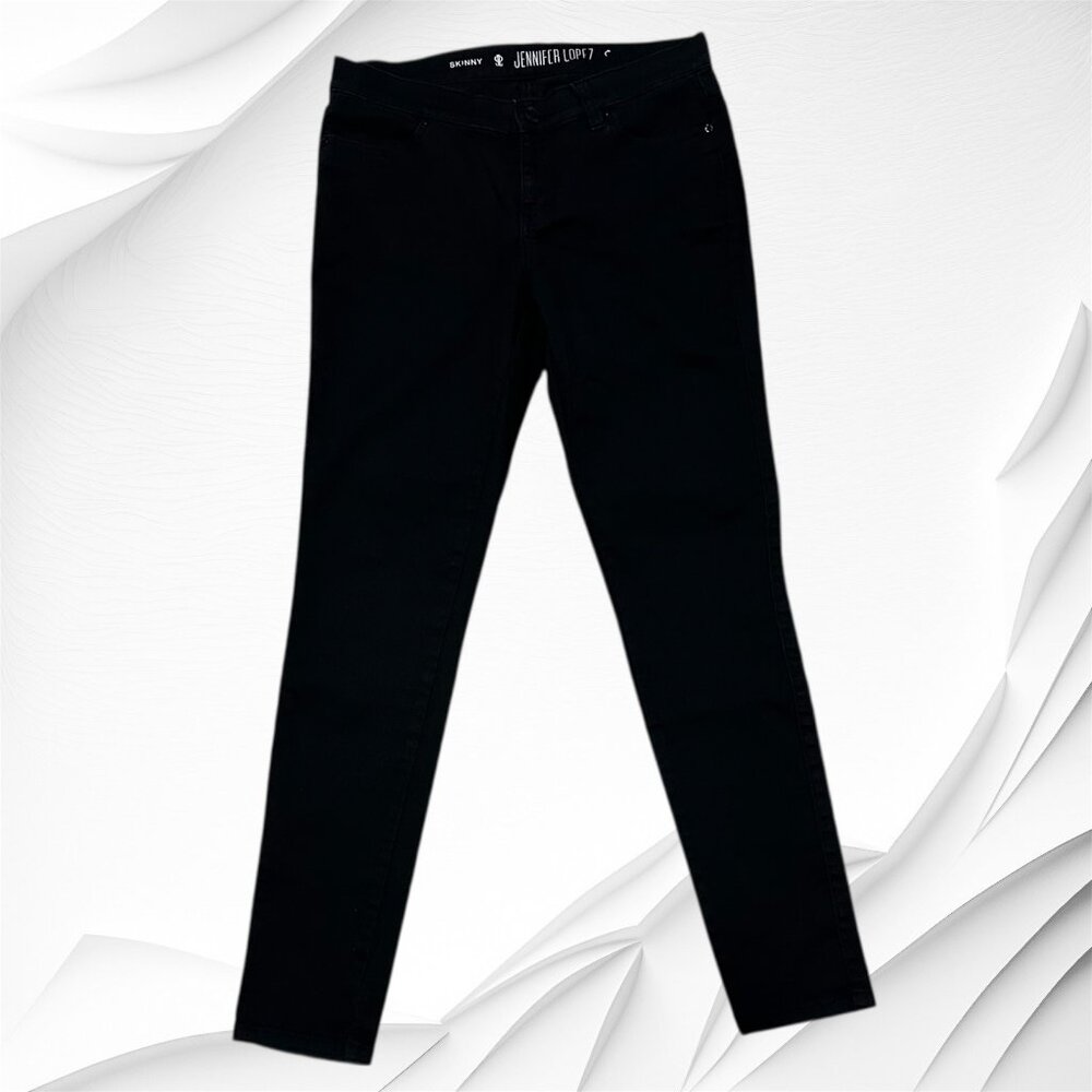 Women Jennifer Lopez Low Rise Skinny Stretchy Black Jeans Size 4
